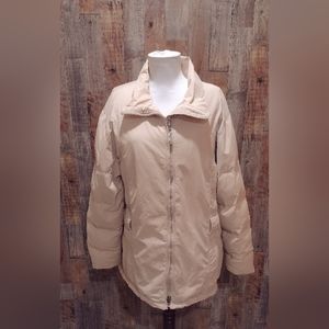 WOOLRICH CREAMY BEIGE WARM DOWN FILLED WOMENS JACKET COAT SZ XL EUC